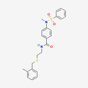 molecular formula C24H26N2O3S2 B4022167 N-{2-[(2-methylbenzyl)thio]ethyl}-4-[methyl(phenylsulfonyl)amino]benzamide 
