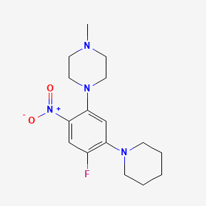 molecular formula C16H23FN4O2 B4022168 1-[4-fluoro-2-nitro-5-(1-piperidinyl)phenyl]-4-methylpiperazine 