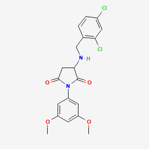 molecular formula C19H18Cl2N2O4 B4022187 3-[(2,4-dichlorobenzyl)amino]-1-(3,5-dimethoxyphenyl)-2,5-pyrrolidinedione 
