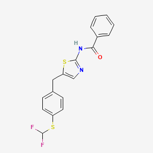 molecular formula C18H14F2N2OS2 B4022189 N-(5-{4-[(difluoromethyl)thio]benzyl}-1,3-thiazol-2-yl)benzamide 