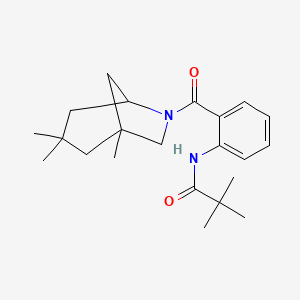 molecular formula C22H32N2O2 B4022192 2,2-dimethyl-N-{2-[(1,3,3-trimethyl-6-azabicyclo[3.2.1]oct-6-yl)carbonyl]phenyl}propanamide 