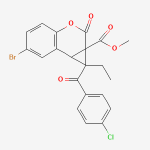 molecular formula C21H16BrClO5 B4022193 methyl 6-bromo-1-(4-chlorobenzoyl)-1-ethyl-2-oxo-1,7b-dihydrocyclopropa[c]chromene-1a(2H)-carboxylate 