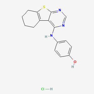 molecular formula C16H16ClN3OS B4022199 4-(5,6,7,8-tetrahydro[1]benzothieno[2,3-d]pyrimidin-4-ylamino)phenol hydrochloride 