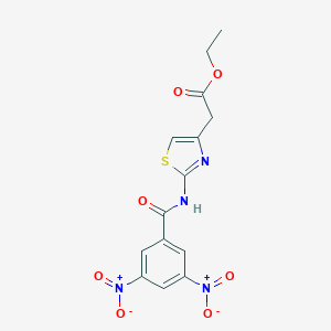 Ethyl {2-[({3,5-bisnitrophenyl}carbonyl)amino]-1,3-thiazol-4-yl}acetate