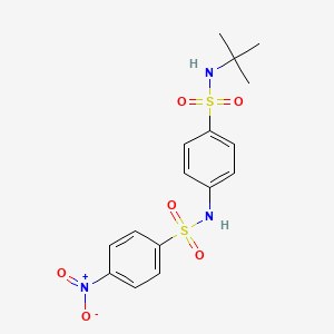 molecular formula C16H19N3O6S2 B4022225 N-{4-[(tert-butylamino)sulfonyl]phenyl}-4-nitrobenzenesulfonamide 