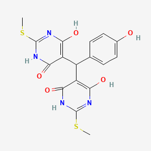 molecular formula C17H16N4O5S2 B4022228 5,5'-[(4-hydroxyphenyl)methylene]bis[6-hydroxy-2-(methylthio)-4(3H)-pyrimidinone] 