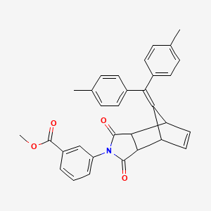 molecular formula C32H27NO4 B4022232 methyl 3-{10-[bis(4-methylphenyl)methylene]-3,5-dioxo-4-azatricyclo[5.2.1.0~2,6~]dec-8-en-4-yl}benzoate 
