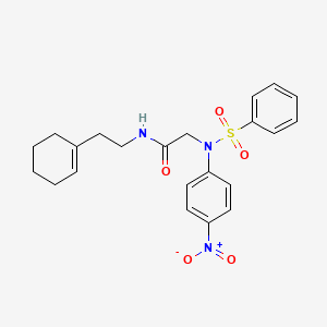 molecular formula C22H25N3O5S B4022236 N~1~-[2-(1-cyclohexen-1-yl)ethyl]-N~2~-(4-nitrophenyl)-N~2~-(phenylsulfonyl)glycinamide 
