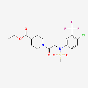 molecular formula C18H22ClF3N2O5S B4022271 ethyl 1-[N-[4-chloro-3-(trifluoromethyl)phenyl]-N-(methylsulfonyl)glycyl]-4-piperidinecarboxylate 