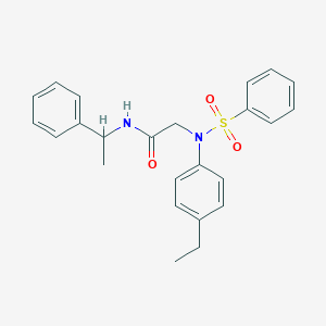 molecular formula C24H26N2O3S B4022278 N~2~-(4-ethylphenyl)-N~1~-(1-phenylethyl)-N~2~-(phenylsulfonyl)glycinamide 