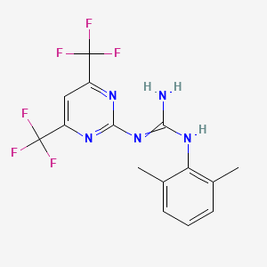 molecular formula C15H13F6N5 B4022282 N-[4,6-bis(trifluoromethyl)-2-pyrimidinyl]-N'-(2,6-dimethylphenyl)guanidine 