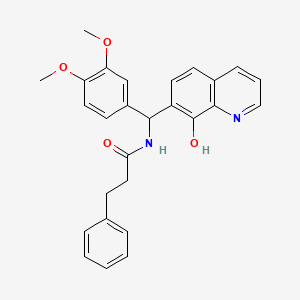 N-[(3,4-dimethoxyphenyl)(8-hydroxy-7-quinolinyl)methyl]-3-phenylpropanamide