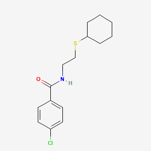 molecular formula C15H20ClNOS B4022302 4-chloro-N-[2-(cyclohexylthio)ethyl]benzamide 