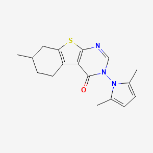 molecular formula C17H19N3OS B4022320 3-(2,5-dimethyl-1H-pyrrol-1-yl)-7-methyl-5,6,7,8-tetrahydro[1]benzothieno[2,3-d]pyrimidin-4(3H)-one 