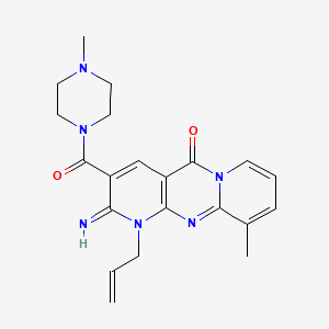 molecular formula C21H24N6O2 B4022361 1-allyl-2-imino-10-methyl-3-[(4-methyl-1-piperazinyl)carbonyl]-1,2-dihydro-5H-dipyrido[1,2-a:2',3'-d]pyrimidin-5-one 