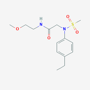 molecular formula C14H22N2O4S B4022379 N~2~-(4-ethylphenyl)-N~1~-(2-methoxyethyl)-N~2~-(methylsulfonyl)glycinamide 