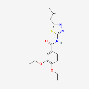 molecular formula C17H23N3O3S B4022395 3,4-diethoxy-N-(5-isobutyl-1,3,4-thiadiazol-2-yl)benzamide 