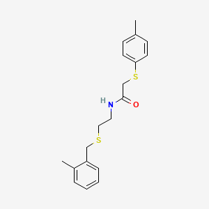molecular formula C19H23NOS2 B4022408 N-{2-[(2-methylbenzyl)thio]ethyl}-2-[(4-methylphenyl)thio]acetamide 