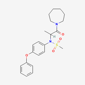 molecular formula C22H28N2O4S B4022428 N-[2-(1-azepanyl)-1-methyl-2-oxoethyl]-N-(4-phenoxyphenyl)methanesulfonamide 