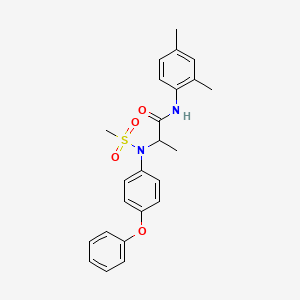 molecular formula C24H26N2O4S B4022448 N~1~-(2,4-dimethylphenyl)-N~2~-(methylsulfonyl)-N~2~-(4-phenoxyphenyl)alaninamide 