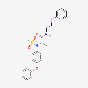 molecular formula C24H26N2O4S2 B4022476 N~2~-(methylsulfonyl)-N~2~-(4-phenoxyphenyl)-N~1~-[2-(phenylthio)ethyl]alaninamide 