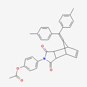 molecular formula C32H27NO4 B4022511 4-{10-[bis(4-methylphenyl)methylene]-3,5-dioxo-4-azatricyclo[5.2.1.0~2,6~]dec-8-en-4-yl}phenyl acetate 