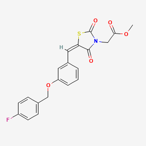 molecular formula C20H16FNO5S B4022523 methyl (5-{3-[(4-fluorobenzyl)oxy]benzylidene}-2,4-dioxo-1,3-thiazolidin-3-yl)acetate 