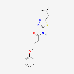 molecular formula C16H21N3O2S B4022528 N-[5-(2-methylpropyl)-1,3,4-thiadiazol-2-yl]-4-phenoxybutanamide 