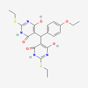 molecular formula C21H24N4O5S2 B4022536 5,5'-[(4-ethoxyphenyl)methylene]bis[2-(ethylthio)-6-hydroxy-4(3H)-pyrimidinone] 