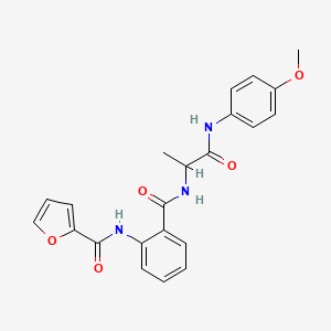 molecular formula C22H21N3O5 B4022547 N-{2-[({2-[(4-methoxyphenyl)amino]-1-methyl-2-oxoethyl}amino)carbonyl]phenyl}-2-furamide 