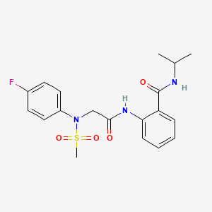 molecular formula C19H22FN3O4S B4022573 2-{[N-(4-fluorophenyl)-N-(methylsulfonyl)glycyl]amino}-N-isopropylbenzamide 