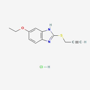 molecular formula C12H13ClN2OS B4022585 5-ethoxy-2-(2-propyn-1-ylthio)-1H-benzimidazole hydrochloride 