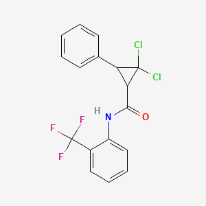 molecular formula C17H12Cl2F3NO B4022608 2,2-dichloro-3-phenyl-N-[2-(trifluoromethyl)phenyl]cyclopropanecarboxamide 