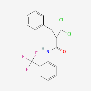 2,2-dichloro-3-phenyl-N-[2-(trifluoromethyl)phenyl]cyclopropane-1-carboxamide