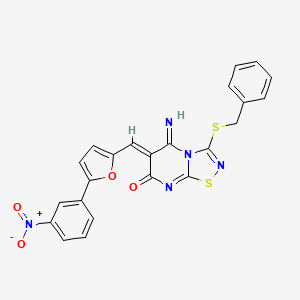 molecular formula C23H15N5O4S2 B4022612 3-(benzylthio)-5-imino-6-{[5-(3-nitrophenyl)-2-furyl]methylene}-5,6-dihydro-7H-[1,2,4]thiadiazolo[4,5-a]pyrimidin-7-one 