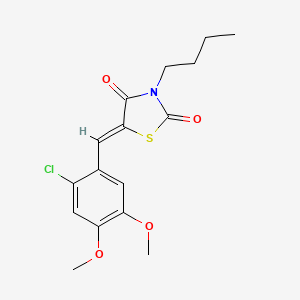 molecular formula C16H18ClNO4S B4022619 3-butyl-5-(2-chloro-4,5-dimethoxybenzylidene)-1,3-thiazolidine-2,4-dione 