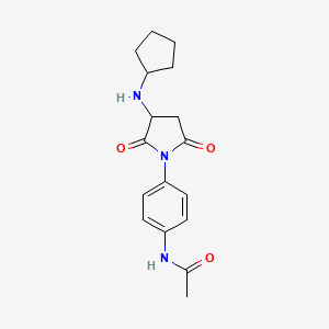 molecular formula C17H21N3O3 B4022622 N-{4-[3-(cyclopentylamino)-2,5-dioxo-1-pyrrolidinyl]phenyl}acetamide 