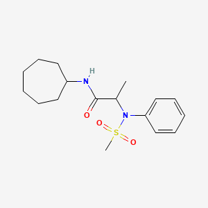 molecular formula C17H26N2O3S B4022627 N~1~-cycloheptyl-N~2~-(methylsulfonyl)-N~2~-phenylalaninamide 