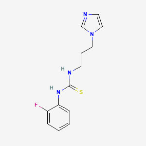 molecular formula C13H15FN4S B4022632 N-(2-fluorophenyl)-N'-[3-(1H-imidazol-1-yl)propyl]thiourea 