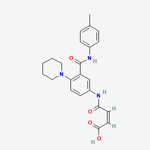 molecular formula C23H25N3O4 B4022635 4-{[3-{[(4-methylphenyl)amino]carbonyl}-4-(1-piperidinyl)phenyl]amino}-4-oxo-2-butenoic acid 