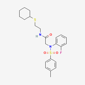 molecular formula C23H29FN2O3S2 B4022644 N~1~-[2-(cyclohexylthio)ethyl]-N~2~-(2-fluorophenyl)-N~2~-[(4-methylphenyl)sulfonyl]glycinamide 