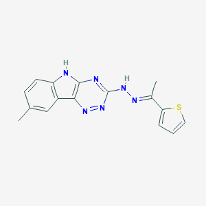 molecular formula C16H14N6S B402266 1-(2-thienyl)ethanone (8-methyl-5H-[1,2,4]triazino[5,6-b]indol-3-yl)hydrazone 