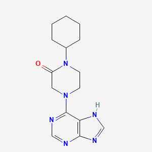 molecular formula C15H20N6O B4022677 1-cyclohexyl-4-(9H-purin-6-yl)-2-piperazinone 