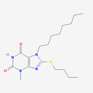 molecular formula C18H30N4O2S B402269 8-(butylsulfanyl)-3-methyl-7-octyl-3,7-dihydro-1H-purine-2,6-dione CAS No. 316357-81-0