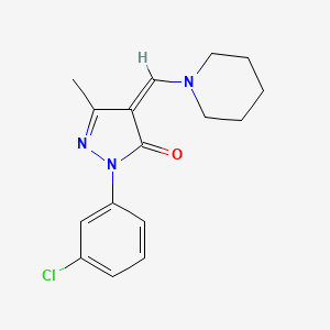 molecular formula C16H18ClN3O B4022716 2-(3-chlorophenyl)-5-methyl-4-(1-piperidinylmethylene)-2,4-dihydro-3H-pyrazol-3-one 