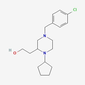 molecular formula C18H27ClN2O B4022719 2-[4-(4-chlorobenzyl)-1-cyclopentyl-2-piperazinyl]ethanol 