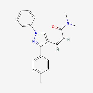 molecular formula C21H21N3O B4022742 N,N-dimethyl-3-[3-(4-methylphenyl)-1-phenyl-1H-pyrazol-4-yl]acrylamide 