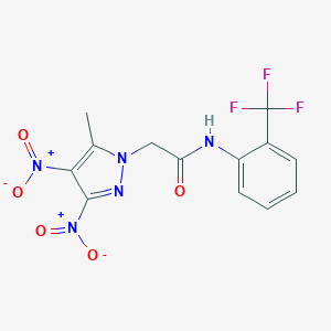molecular formula C13H10F3N5O5 B402275 2-(5-Methyl-3,4-dinitro-pyrazol-1-yl)-N-(2-trifluoromethyl-phenyl)-acetamide 