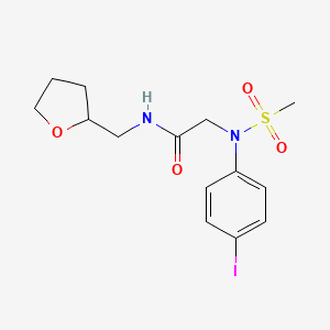 molecular formula C14H19IN2O4S B4022767 N~2~-(4-iodophenyl)-N~2~-(methylsulfonyl)-N~1~-(tetrahydro-2-furanylmethyl)glycinamide 