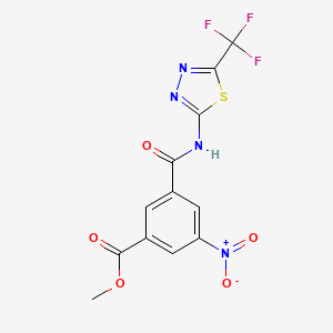 molecular formula C12H7F3N4O5S B4022797 methyl 3-nitro-5-({[5-(trifluoromethyl)-1,3,4-thiadiazol-2-yl]amino}carbonyl)benzoate 